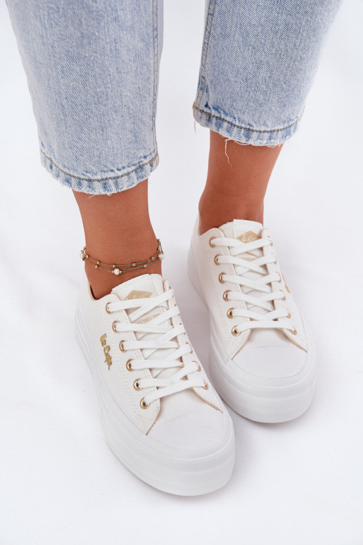 Laisvalaikio bateliai su platforma Lee Cooper LCW-25-02-3289 baltos spalvos Laisvalaikio bateliai su platforma Lee Cooper LCW-25-02-3289 baltos spalvos
