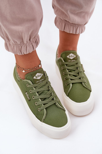 Laisvalaikio bateliai su platforma Lee Cooper LCW-25-31-3449L žalios spalvos