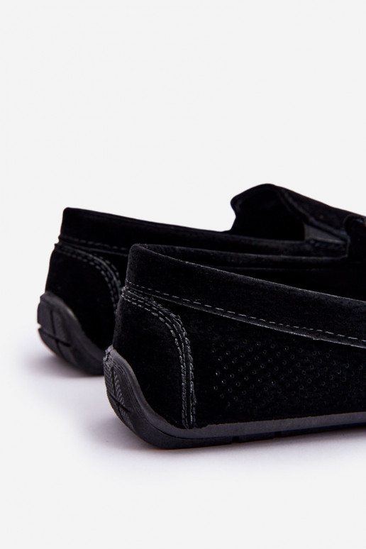  Klasikiniai zomšiniai mokasinai Juodos spalvos Felixo