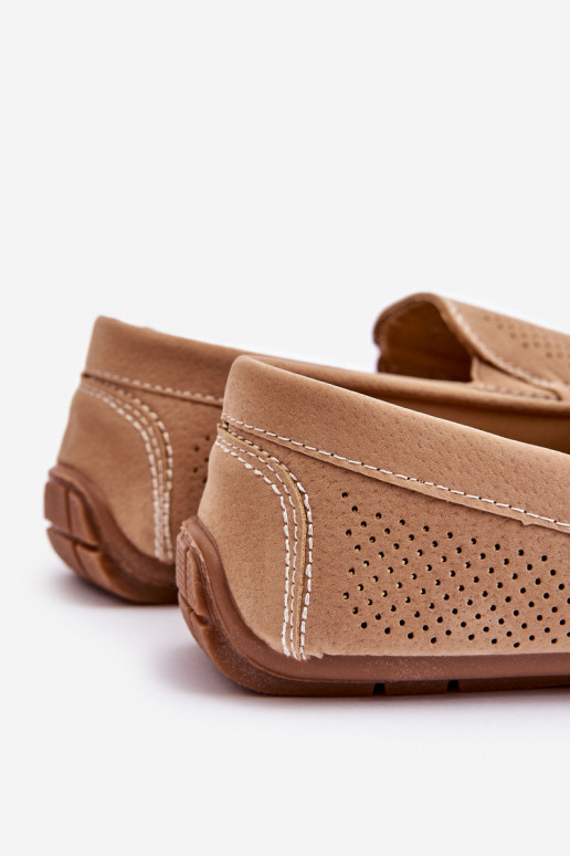  Klasikiniai zomšiniai mokasinai smėlio spalvos Felixo