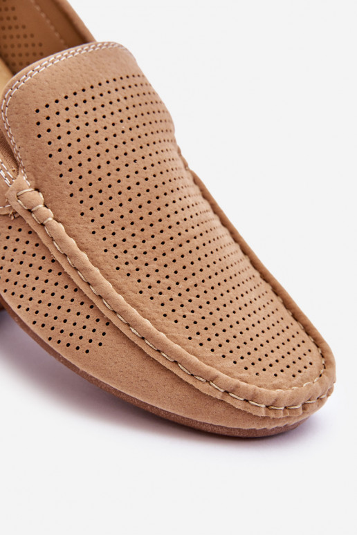  Klasikiniai zomšiniai mokasinai smėlio spalvos Felixo