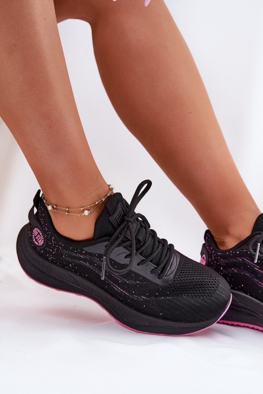 Sneaker tipo sportiniai bateliai su platforma Big Star RR274523 HI-POLY SYSTEM juodos spalvos Sneaker tipo sportiniai bateliai su platforma Big Star RR274523 HI-POLY SYSTEM juodos spalvos