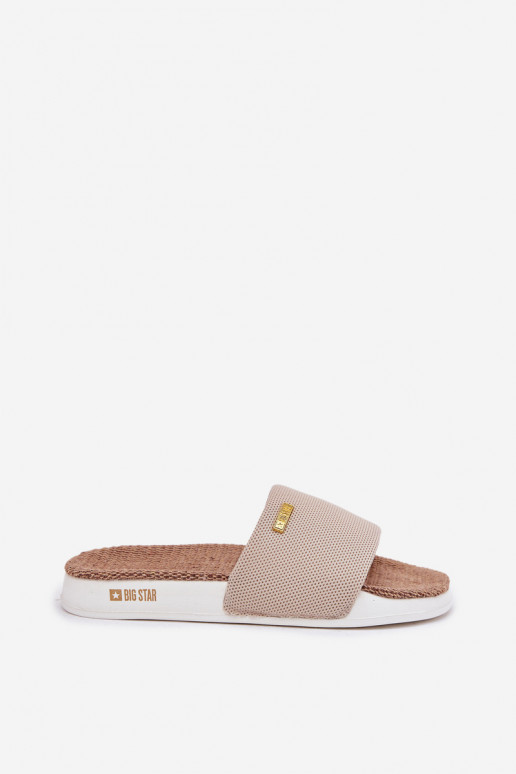 Moteriškos šlepetės Big Star RR274A102 smėlio spalvos