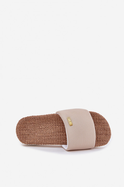 Moteriškos šlepetės Big Star RR274A102 smėlio spalvos