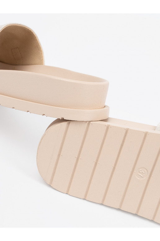 dramblio kaulo spalvos Šlepetės  ze zdobieniem dramblio kaulo spalvos Šlepetės  ze zdobieniem