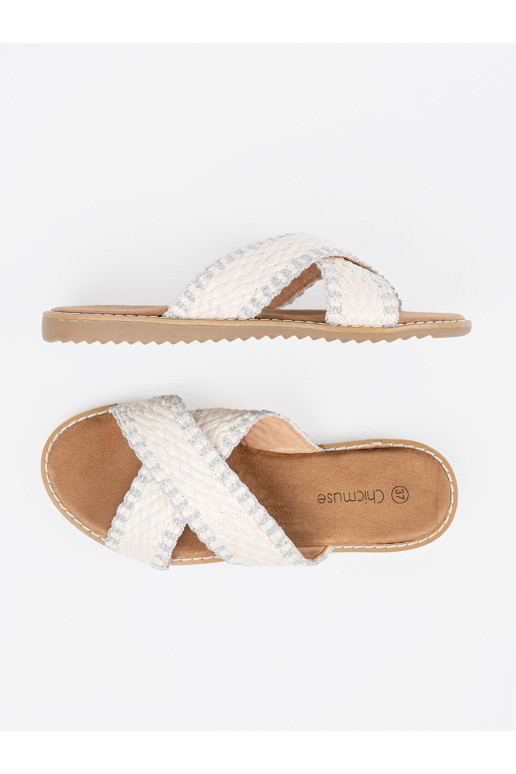 baltos spalvos Šlepetės    baltos spalvos Šlepetės