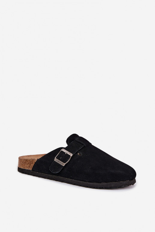 zomšinės šlepetės   su sagtimis Big Star RR274A384 Juodos spalvos