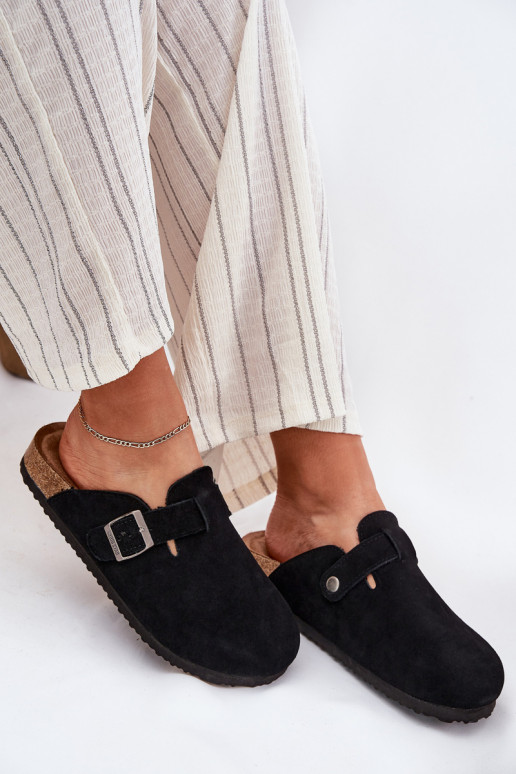 zomšinės šlepetės   su sagtimis Big Star RR274A384 Juodos spalvos