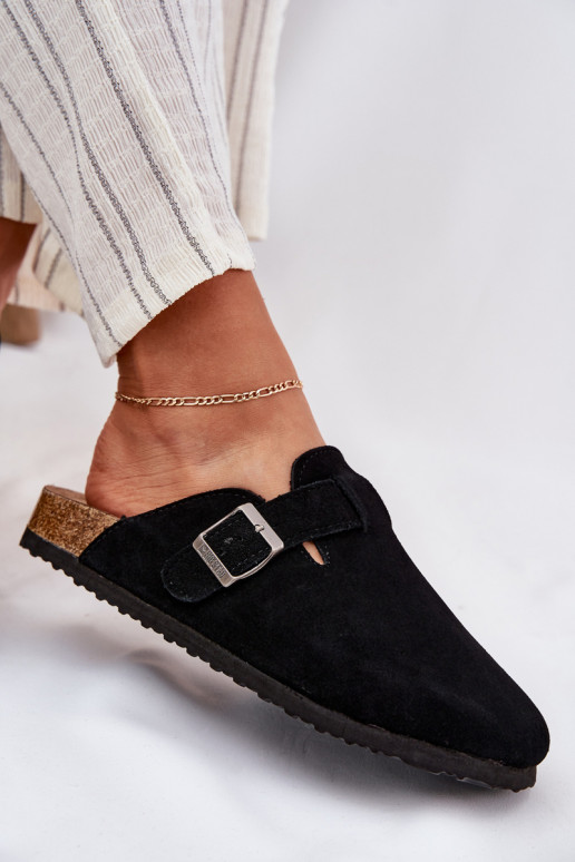 zomšinės šlepetės   su sagtimis Big Star RR274A384 Juodos spalvos