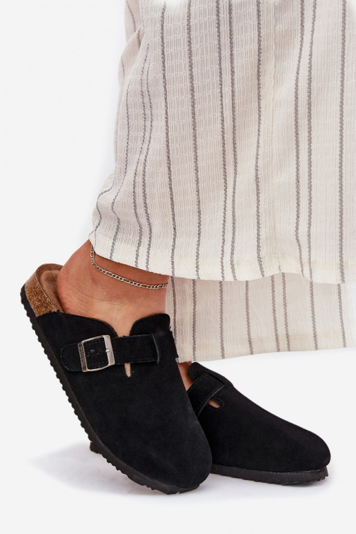 zomšinės šlepetės   su sagtimis Big Star RR274A384 Juodos spalvos