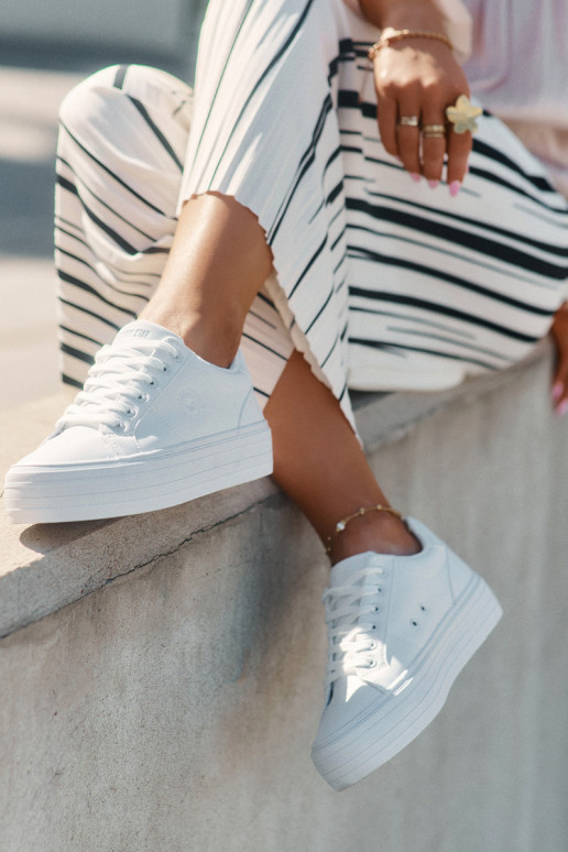 Eko   Laisvalaikio bateliai su platforma Big Star RR274298 baltos spalvos Eko   Laisvalaikio bateliai su platforma Big Star RR274298 baltos spalvos