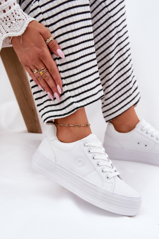 Eko   Laisvalaikio bateliai su platforma Big Star RR274298 baltos spalvos Eko   Laisvalaikio bateliai su platforma Big Star RR274298 baltos spalvos