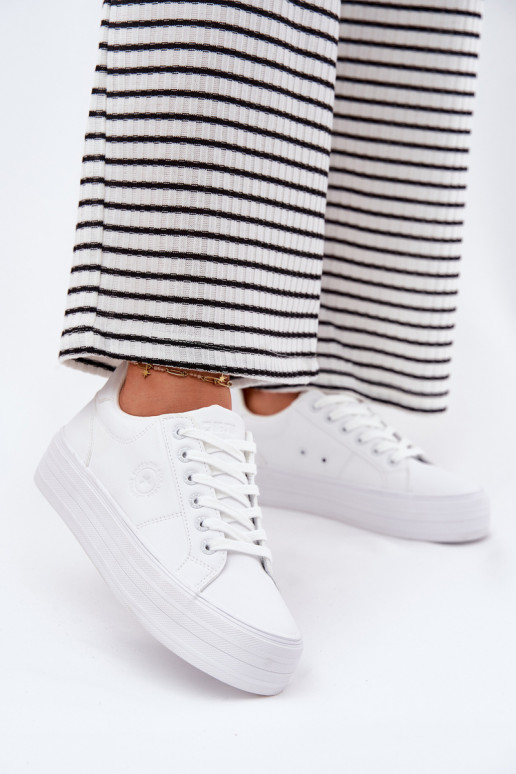 Eko   Laisvalaikio bateliai su platforma Big Star RR274298 baltos spalvos Eko   Laisvalaikio bateliai su platforma Big Star RR274298 baltos spalvos