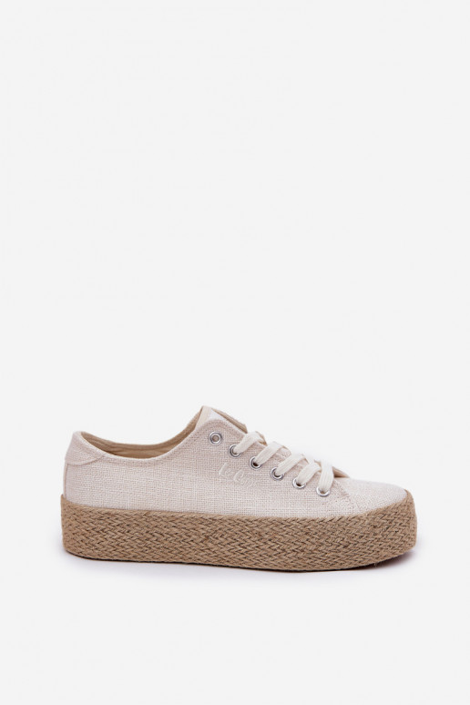 Laisvalaikio bateliai su platforma  Lee Cooper LCW-25-02-3284 dramblio kaulo spalvos Laisvalaikio bateliai su platforma  Lee Cooper LCW-25-02-3284 dramblio kaulo spalvos