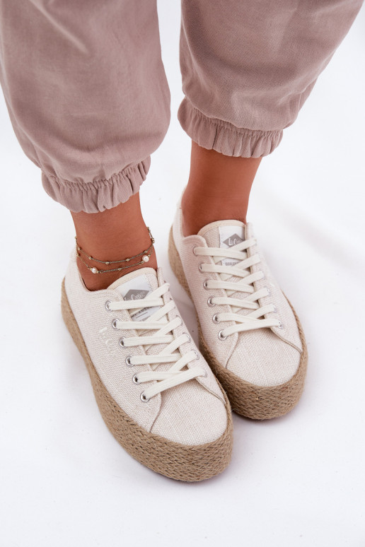 Laisvalaikio bateliai su platforma  Lee Cooper LCW-25-02-3284 dramblio kaulo spalvos Laisvalaikio bateliai su platforma  Lee Cooper LCW-25-02-3284 dramblio kaulo spalvos
