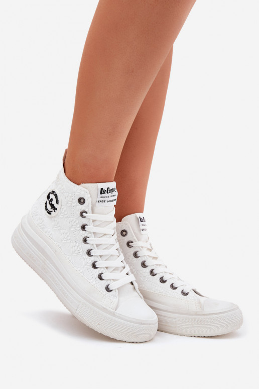 Laisvalaikio bateliai su platforma Lee Cooper LCW-25-44-3209L Biale Laisvalaikio bateliai su platforma Lee Cooper LCW-25-44-3209L Biale