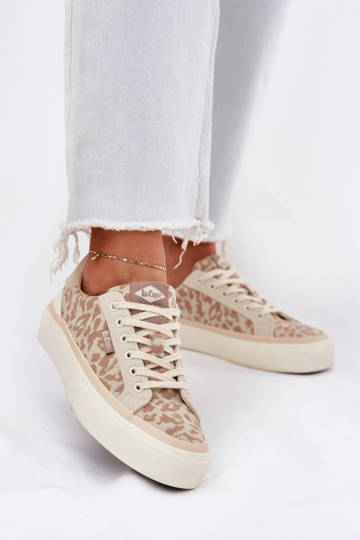 Laisvalaikio bateliai su leopardo kailio raštais Lee Cooper LCW-25-02-3330L smėlio spalvos  Laisvalaikio bateliai su leopardo kailio raštais Lee Cooper LCW-25-02-3330L smėlio spalvos