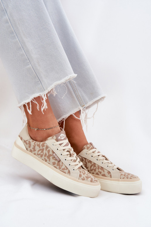 Laisvalaikio bateliai su leopardo kailio raštais Lee Cooper LCW-25-02-3330L smėlio spalvos  Laisvalaikio bateliai su leopardo kailio raštais Lee Cooper LCW-25-02-3330L smėlio spalvos