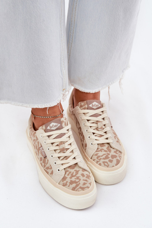 Laisvalaikio bateliai su leopardo kailio raštais Lee Cooper LCW-25-02-3330L smėlio spalvos  Laisvalaikio bateliai su leopardo kailio raštais Lee Cooper LCW-25-02-3330L smėlio spalvos