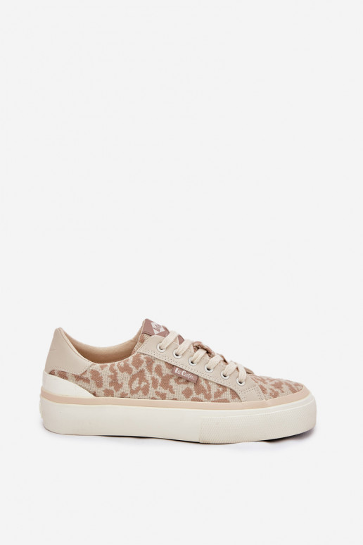 Laisvalaikio bateliai su leopardo kailio raštais Lee Cooper LCW-25-02-3330L smėlio spalvos  Laisvalaikio bateliai su leopardo kailio raštais Lee Cooper LCW-25-02-3330L smėlio spalvos