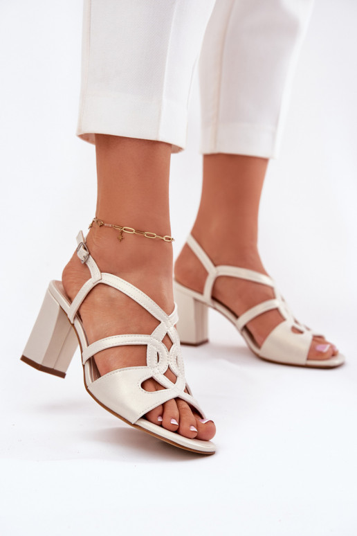  Elegantiškos aukštakulnės basutės  Sergio Leone SK884 perlamutriniai