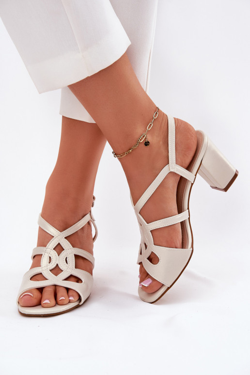  Elegantiškos aukštakulnės basutės  Sergio Leone SK884 perlamutriniai