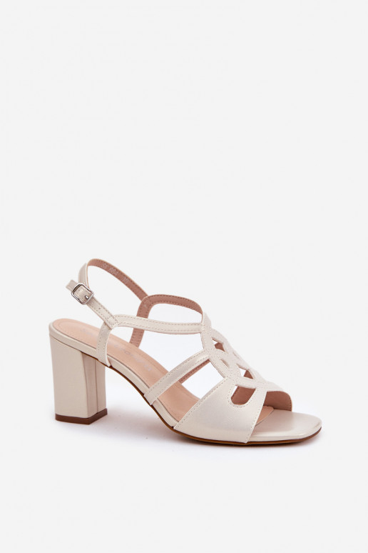  Elegantiškos aukštakulnės basutės  Sergio Leone SK884 perlamutriniai