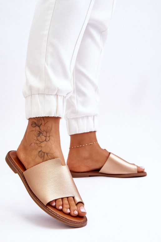  Šlepetės  aukso spalvos Amite