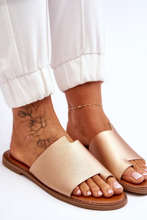  Šlepetės  aukso spalvos Amite