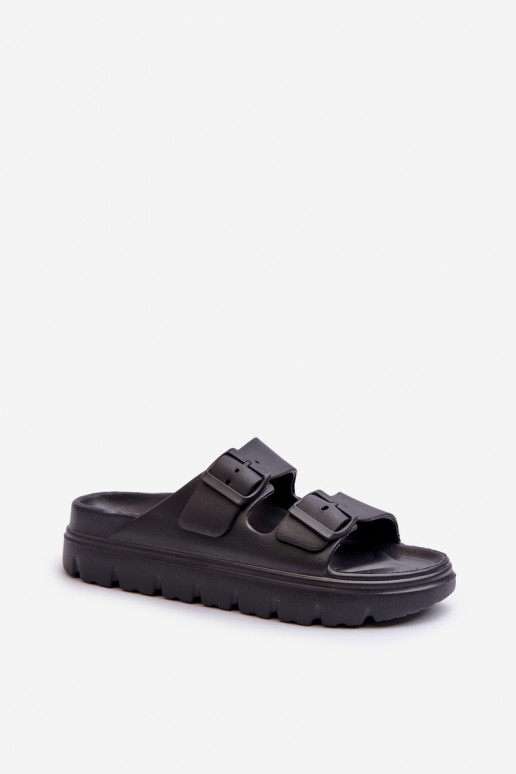 Lengvos šlepetės su platforma Juodos spalvos Melorea