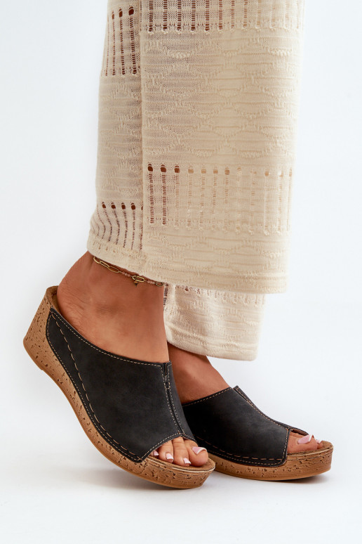 Patogios moteriškos šlepetės  Inblu NG000002 Juodos spalvos