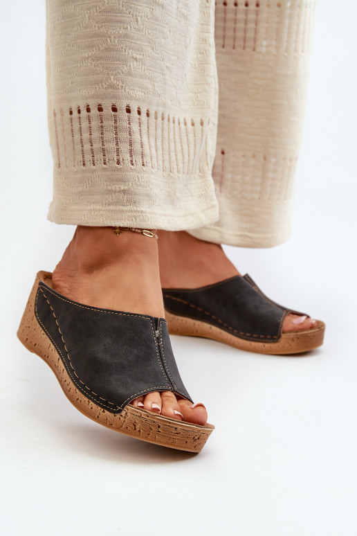 Patogios moteriškos šlepetės  Inblu NG000002 Juodos spalvos