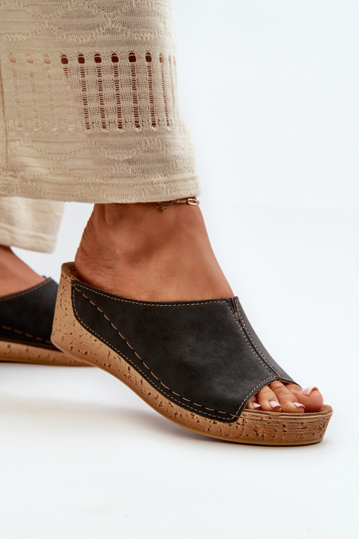 Patogios moteriškos šlepetės  Inblu NG000002 Juodos spalvos