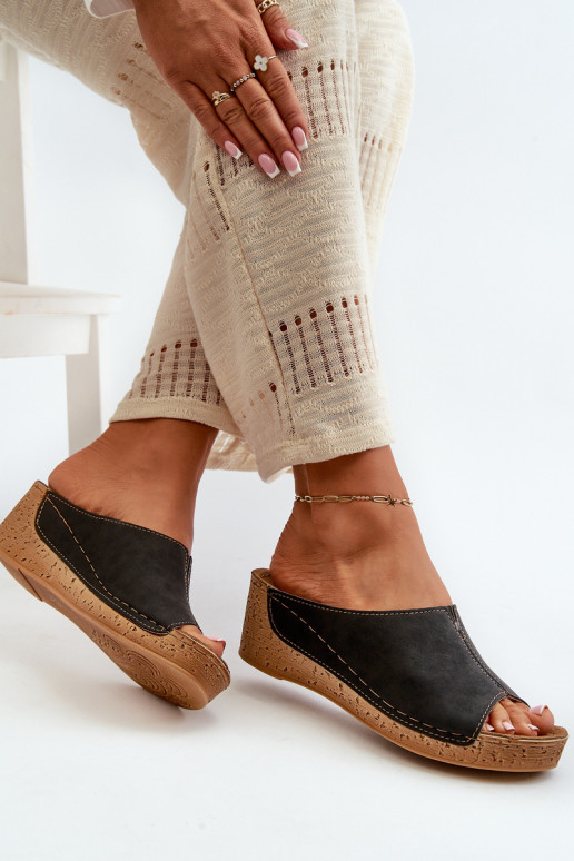 Patogios moteriškos šlepetės  Inblu NG000002 Juodos spalvos