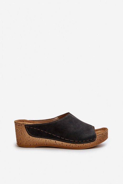 Patogios moteriškos šlepetės  Inblu NG000002 Juodos spalvos