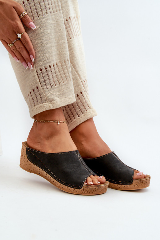 Patogios moteriškos šlepetės  Inblu NG000002 Juodos spalvos