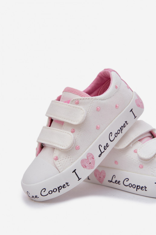 Baltos spalvos vaikiški laisvalaikio batai su lipukais, Lee Cooper LCIN-25-02-3264K