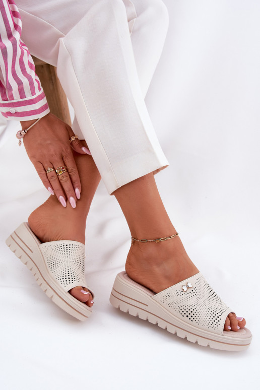 Šlepetės   Vinceza 41477 smėlio spalvos