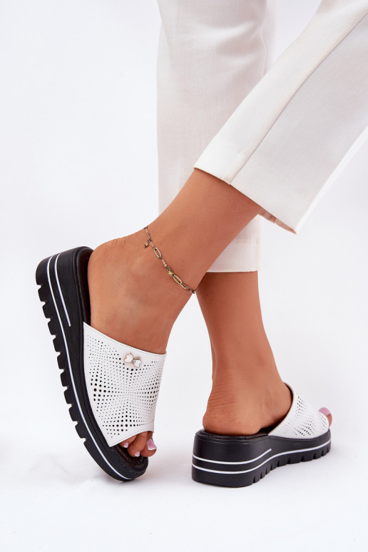 Šlepetės   Vinceza 41477 baltos spalvos