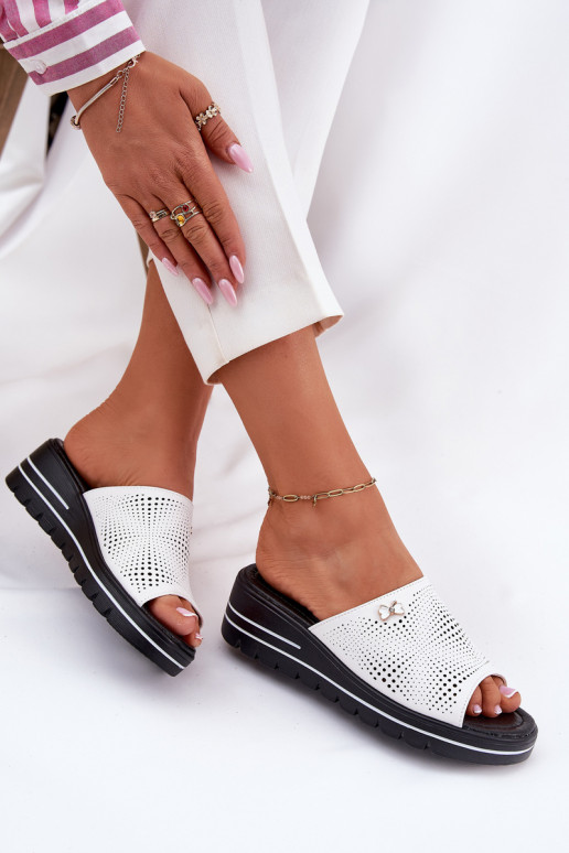 Šlepetės   Vinceza 41477 baltos spalvos