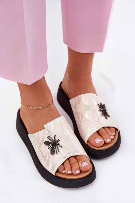 Šlepetės  Z Broszką Vinceza 66752 smėlio spalvos