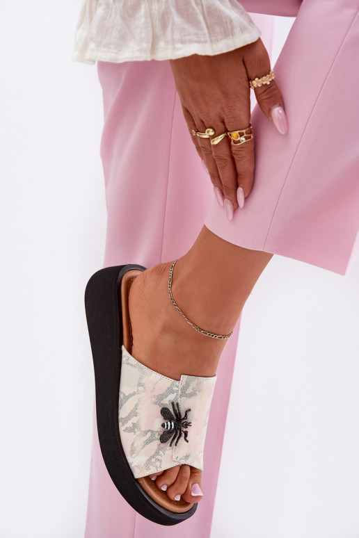 Šlepetės  Z Broszką Vinceza 66752 smėlio spalvos