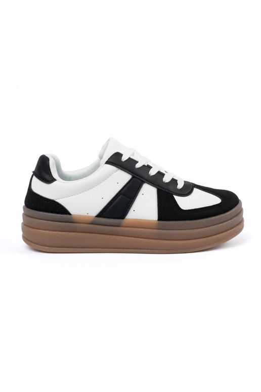 Juodos ir-baltos spalvos  modelio batai su platforma