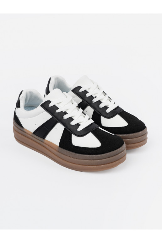 Juodos ir-baltos spalvos  modelio batai su platforma