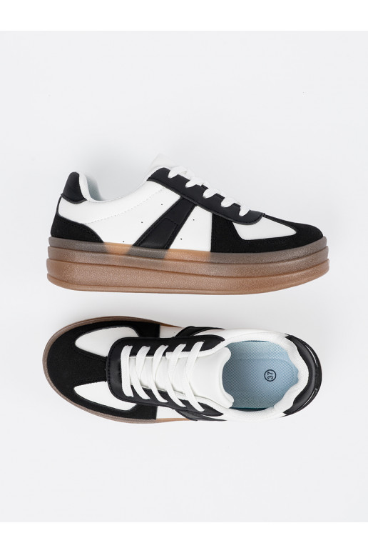 Juodos ir-baltos spalvos  modelio batai su platforma