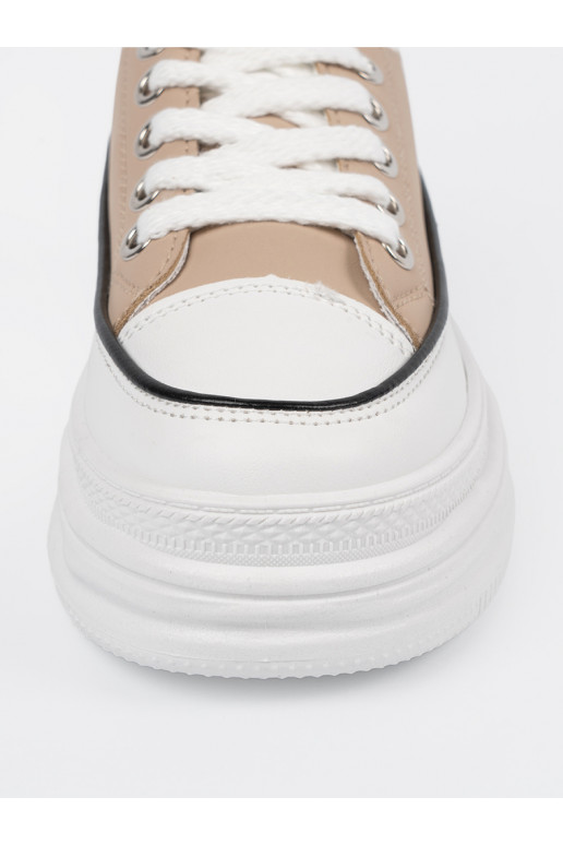 Smėlio spalvos sportiniai bateliai su platforma