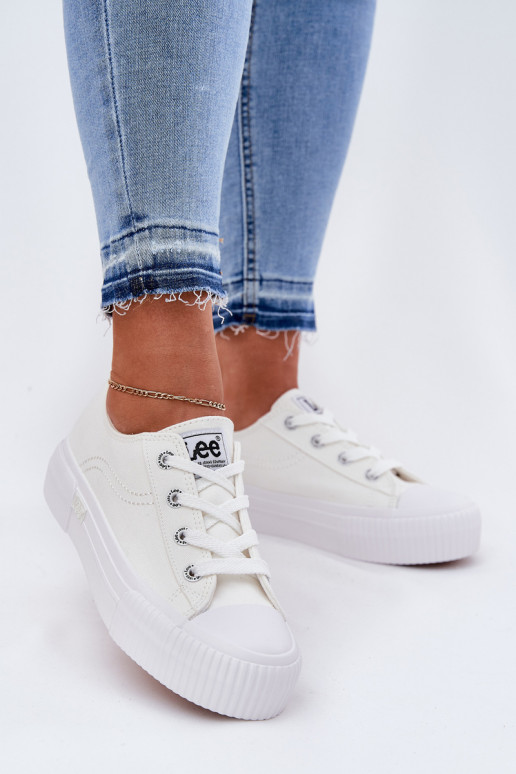 Laisvalaikio bateliai su platforma LEE ISLA C WOMEN LOW 50251001 baltos spalvos Laisvalaikio bateliai su platforma LEE ISLA C WOMEN LOW 50251001 baltos spalvos