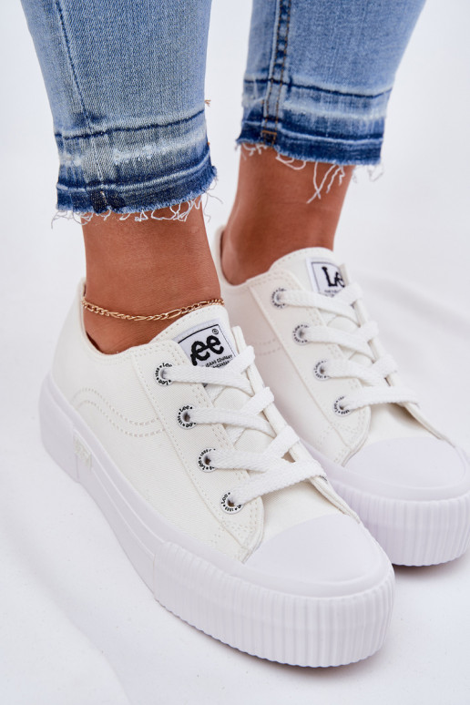 Laisvalaikio bateliai su platforma LEE ISLA C WOMEN LOW 50251001 baltos spalvos Laisvalaikio bateliai su platforma LEE ISLA C WOMEN LOW 50251001 baltos spalvos