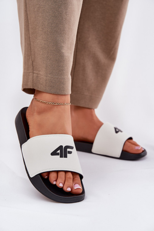 Moteriškos šlepetės 4F 4FRMM00FSLIF010-10S baltos spalvos