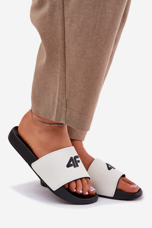 Moteriškos šlepetės 4F 4FRMM00FSLIF010-10S baltos spalvos